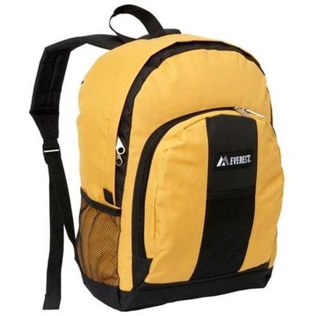 EVEREST Everest BP2072-YE-BK Backpack with Front & Side Pockets - Yellow-Black BP2072-YE/BK